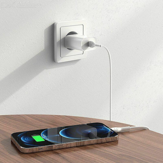 Hoco Φορτιστής Χωρίς Καλώδιο με Θύρα USB-C Power Delivery Λευκός (N14)