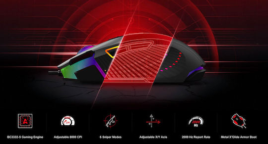 A4Tech Bloody J90s RGB Gaming Ποντίκι 8000 DPI Black