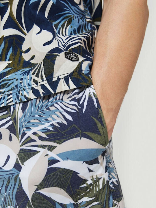Kurzärmlig Hemd Blumen Blau