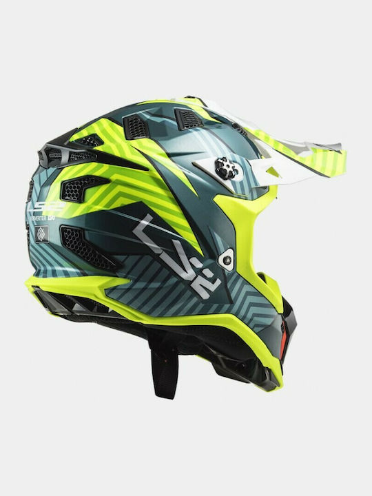 LS2 MX700 Subverter Evo Motocross Helmet DOT / ECE 22.05 1300gr Astro Cobalt H-V Yellow MX700SEGCASHVY