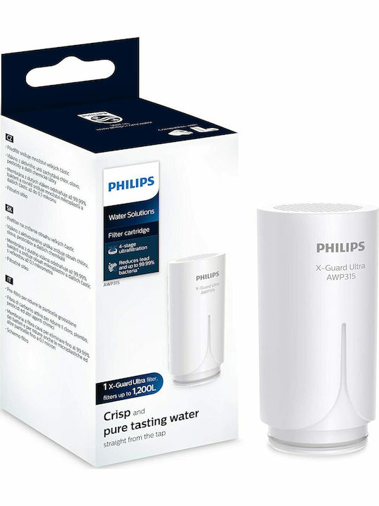 Philips Ersatz-Wasserfilter für Wasserhahn aus Aktivkohle X-guard 0.1 μm (Mikrometer)