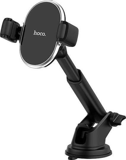 Hoco S12 Rich Wireless Charger Car Mobile Mount 4.5" - 6.5" with Adjustable Hooks Black