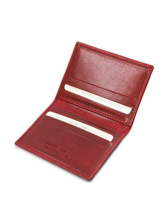 Tuscany Leather Men's Leather Card Wallet Red