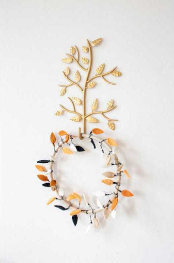 Neonato Kids Decorative Wreath Brown made of Fabric Leaves