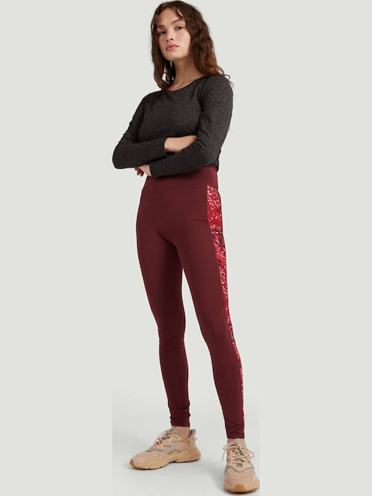 Frauen Lang Leggings Hochgeschnitten Burgundisch
