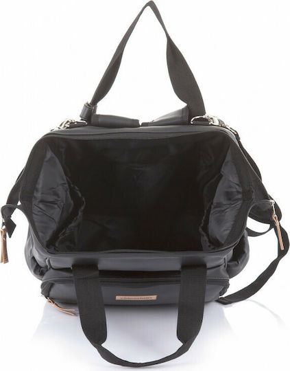 Chipolino Wickeltasche-Wickelrucksack Black 20x32x40cm.