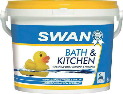 Swan Bath & Kitchen Πλαστικό Χρώμα Αντιμουχλικό για Εσωτερική Χρήση 3lt