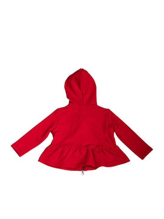 Red hooded baby jacket for girls (6-30 months)