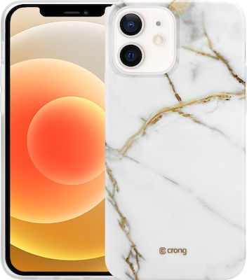 Crong Marble Umschlag Rückseite Silikon Weiß (iPhone 12 mini) CRG-MRB-IP1254-WHI