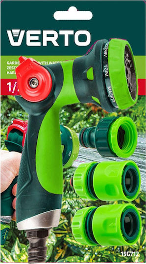 Verto Wasserpistol Set mit Schnellanschlüssen 4 Funktionen 15G712 4 Stück