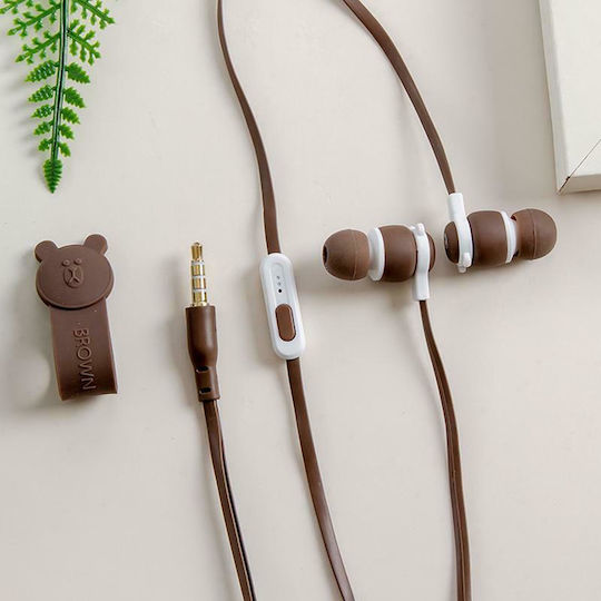 CS-179 Handsfree cu două căști cu mufă 3.5mm Maro