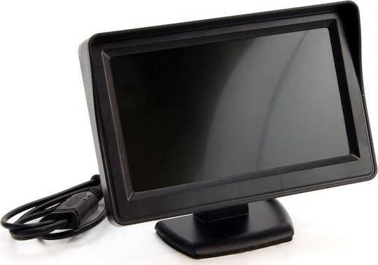 AMiO Car Parking System License Plate Frame CAM-402 with Camera Screen Buzzer and 4 Parking Sensors 22mm in Black Colour
