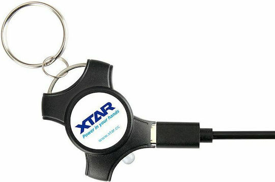XTAR Rechargeable Keychain Flashlight LED with Maximum Brightness 5lm X-craft Black Black
