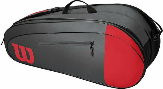 Wilson Burn Team 6 Pack 6 Racket Tennis Bag Gray