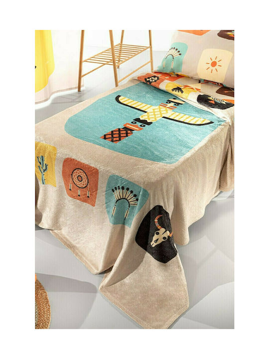 Saint Clair Κουβέρτα Fleece Indian Μπεζ 160x220εκ.