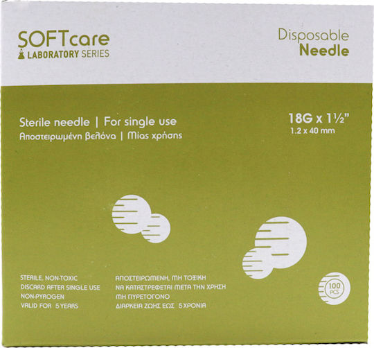 Bournas Medicals SoftCare Ace 18G x 1 1/2" 100buc