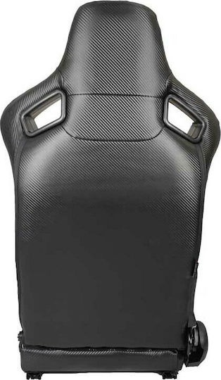 Carner Καθίσματα Bucket R8 από Δερματίνη Μαύρα M-Power με Tri-Color Ραφές Καπιτονέ Σετ 2τμχ