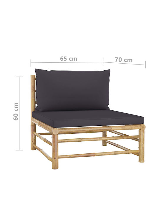 Canapea de colț Exterior Bambus cu Perne 190x65x60cm