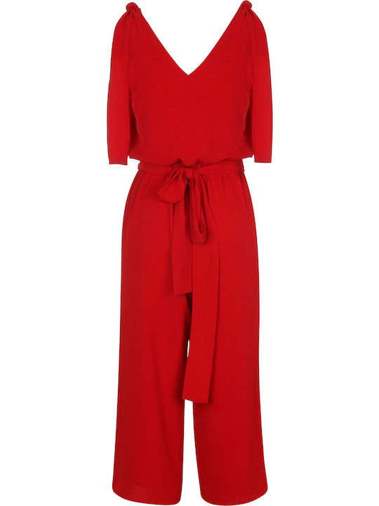 Women's Sleeveless One-piece Suit Red
