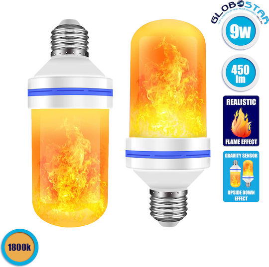 GloboStar LED-Lampe 9W 150mm für Fassung E27 und Form A60 Warmes Weiß 450lm