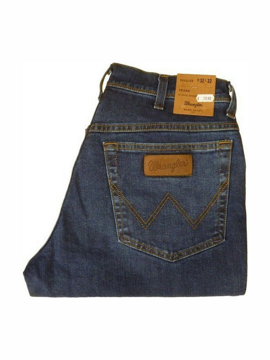Texas Men's Jeans Pants Elastic with Regular Straight Fit Navy Blue