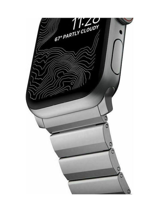 Nomad Titanium V2 Strap Λουράκι Μεταλλικό Ασημί (Apple Watch 42/44/45mm)