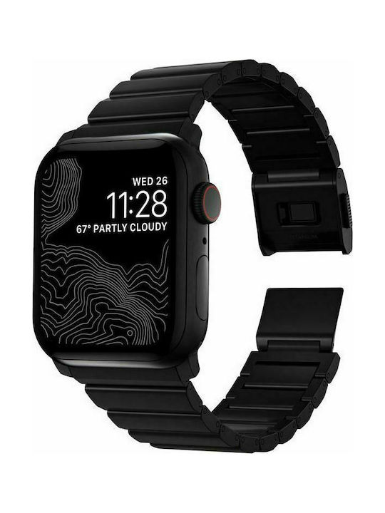 Nomad Titanium V2 Strap Λουράκι Μεταλλικό Μαύρο (Apple Watch 42/44/45mm)