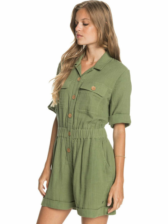 Summer Rules Women's Short Sleeve One-piece Shorts Green