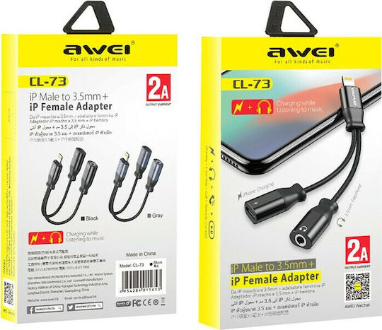 Awei CL-73 Converter Lightning male to 3.5mm / Lightning female 1pcs