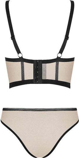 Obsessive Nudelia Set Sexy Σετ Εσωρούχων με Διαφάνεια Μπεζ / Μπεζ / Μπεζ / Μπεζ / Μπεζ 2τμχ