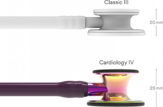 3M Littmann Cardiology IV Кардиологичен Стетоскоп Непрекъснато с Двоен Конус Бордо