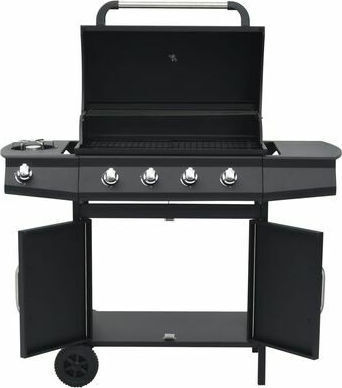 vidaXL Gas Grill with 4 pcs 11.6kW and Side Burner