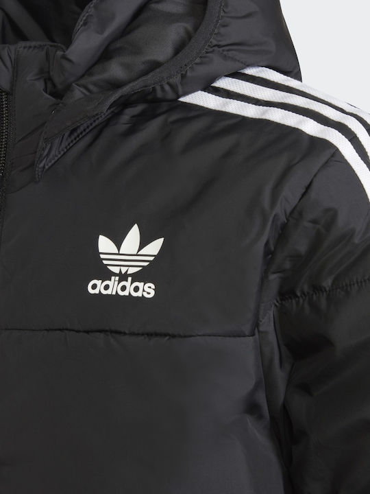 Kids' Sports Jacket Short with Hood Black Adicolor