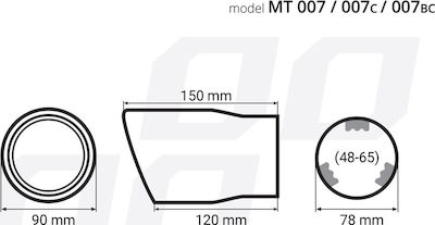 AMiO MT-007BC Μπούκα Εξάτμισης Στρογγυλό 48-65mm /AM