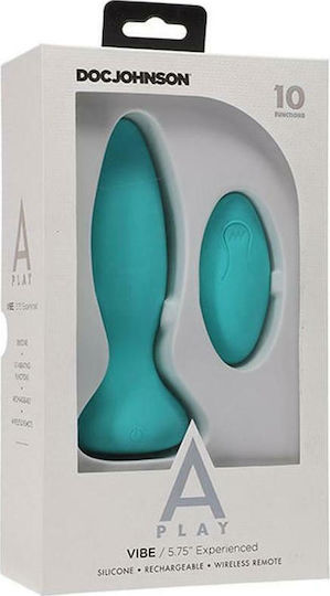 Doc Johnson A Play Vibe Experienced Vibe Anal Vibrator with Wireless Functionality Turquoise 14.6cm