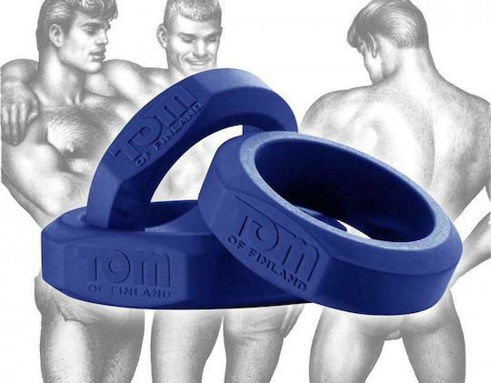 Tom of Finland 3 Piece Silicone Cock Ring Set Blue