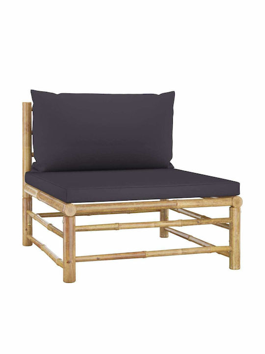 Outdoor Corner Bamboo Sofa With Cushions 70x70x60cm