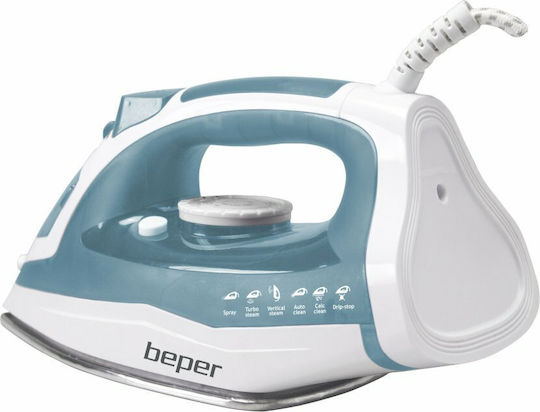 Beper Fier de Călcat cu Aburi 2400W cu Talpă din Oțel Inoxidabil și Debit Continu de Abur 25g/min