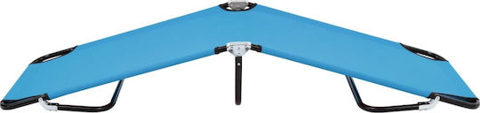 vidaXL Foldable Steel Beach Sunbed Light Blue 190x58x28cm