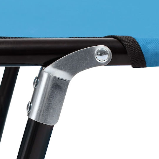 vidaXL Foldable Steel Beach Sunbed Light Blue 190x58x28cm