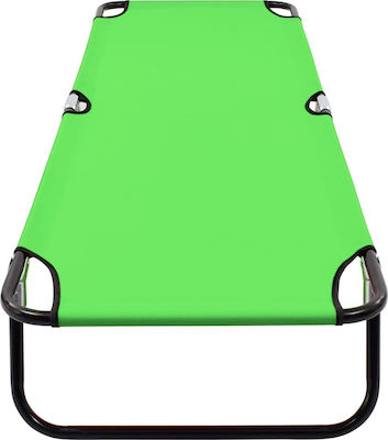 vidaXL Foldable Steel Beach Sunbed Green 190x58x28cm