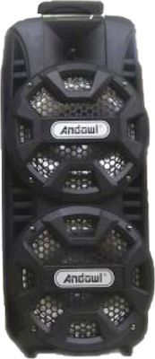 Andowl Sistem Karaoke cu Microfon cu Fir în Culoare Negru