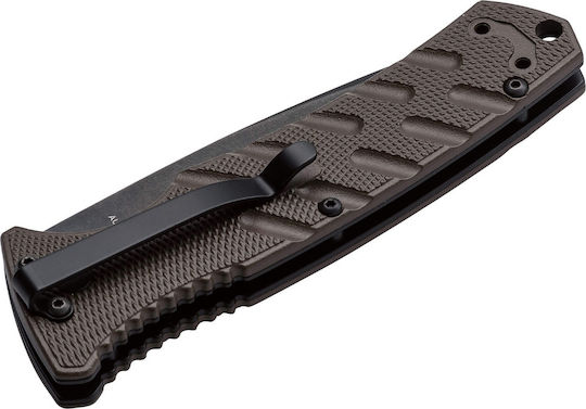 Boker Plus Strike Droppoint Taschenmesser Automatisch Braun in Hülle