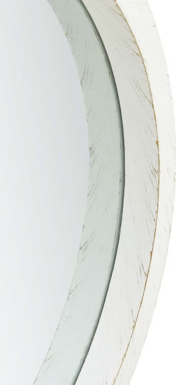 vidaXL Wall Mirror with White Wooden Frame Diameter 50cm 1pcs