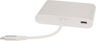 Convertor Fulgerul masculin în 3.5mm / HDMI / VGA feminin Argint