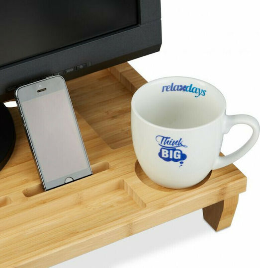 Relaxdays Schreibtisch Halterung Monitor Braun (10024202)