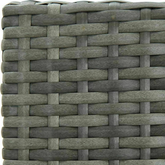 Scaun Rafturi și dulapuri pentru vin de Grădină Rattan cu pernă Gri 2buc 40x44x108cm