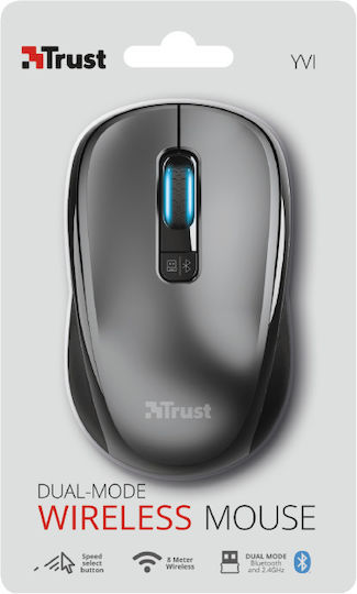 Trust Yvi Dual-Mode Wireless Bluetooth Mini Mouse Gray