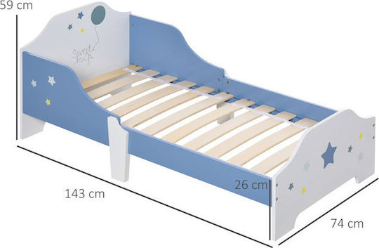Kids Bed Single Light Blue for Mattress 70x140cm