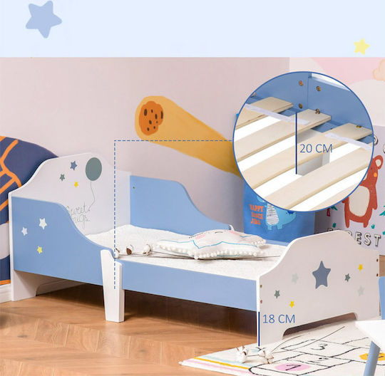 Kids Bed Single Light Blue for Mattress 70x140cm